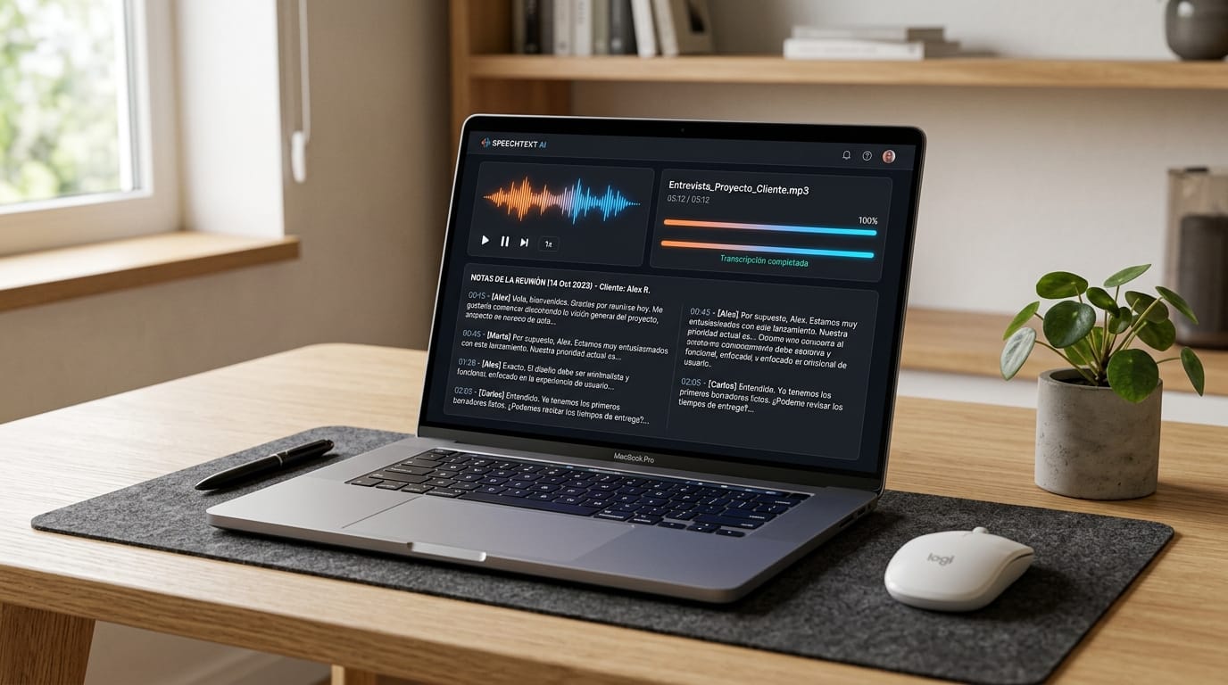 Muestra de transcripción de audio a texto